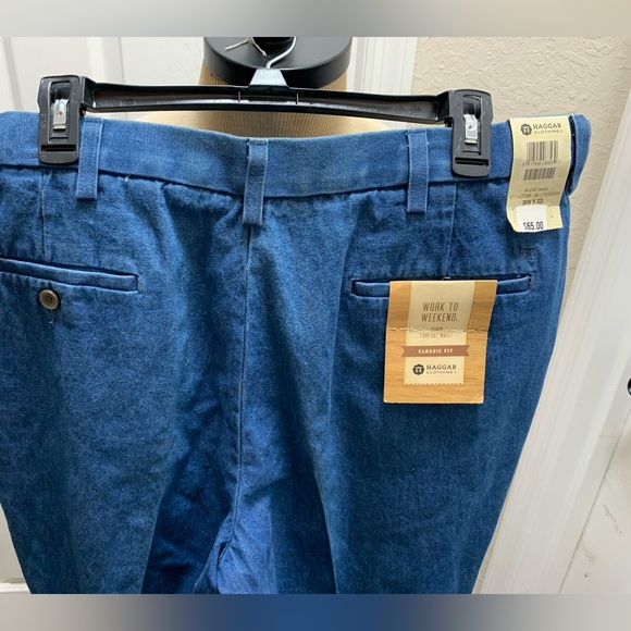 Haggar Men's Pleat & Flat Front Denim classic fit 36W X 32L - Picture 10 of 16
